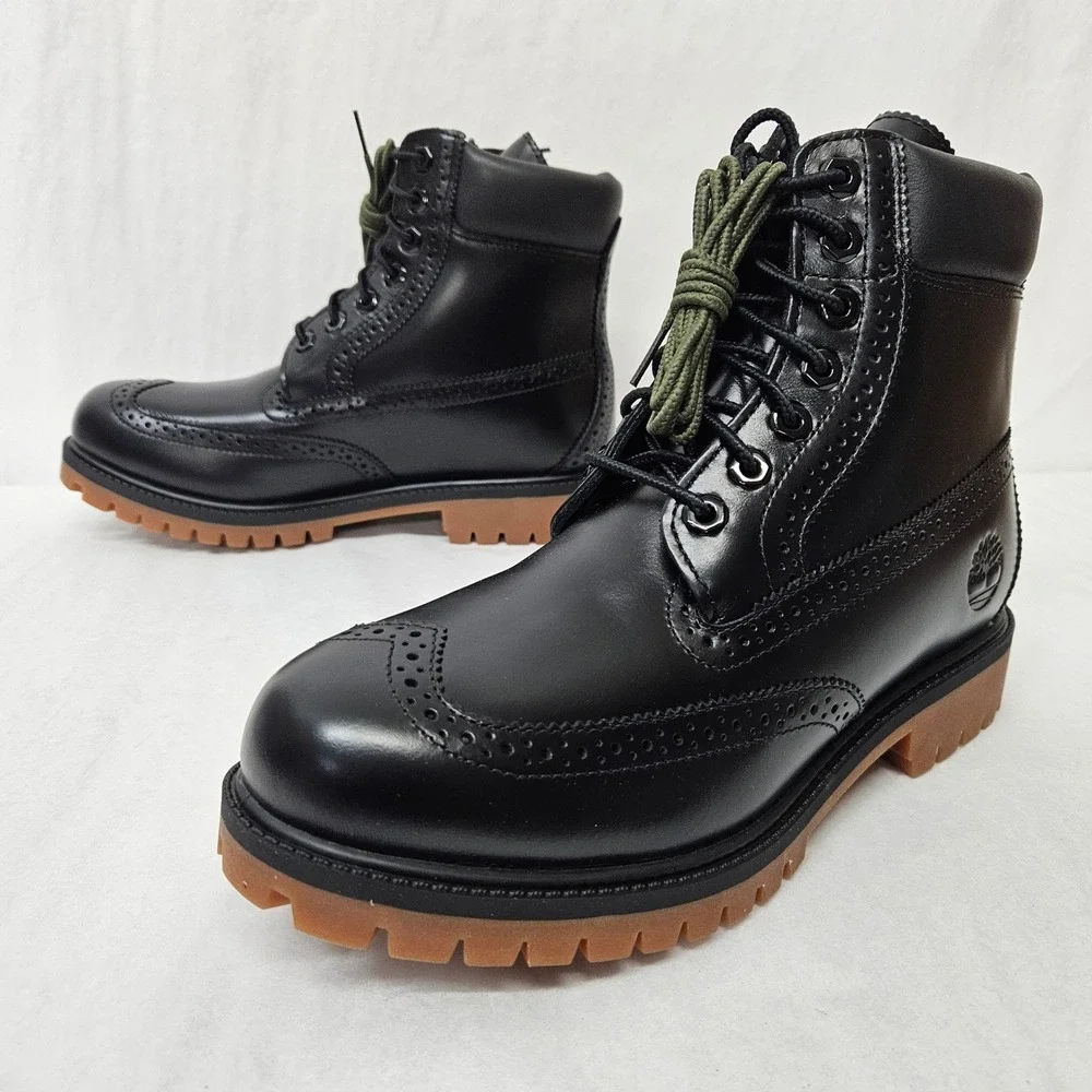 Timberland Premium 6 Inch Boot Waterproof Wingtip TB0A2A8VW02 Black Men Size 8.5